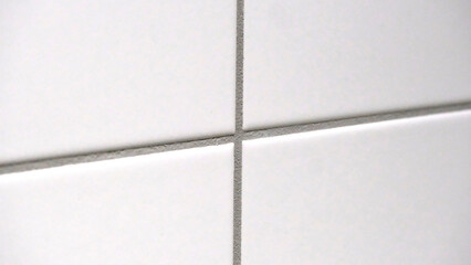 white tile with grey joint