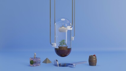 Glascontainer with Elements