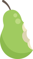 Pear waste icon flat vector. Trash food. Vegetable rubbish isolated