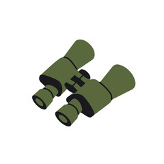 Binoculars hand drawn illustration on white background. Optical instrument for military, marine, hunting, astronomical, tourism. Style vector field glass icon