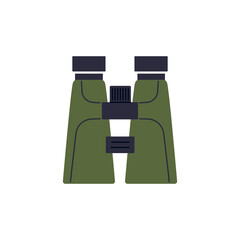Binoculars icon isolated on white background. Classic optical instrument for viewing distant object. Top view. Simple hand drawn vector illustration.