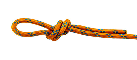 Loop knot orange rope example of with transparent background - obrazy, fototapety, plakaty