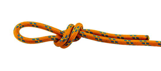 Loop knot orange rope example of with transparent background