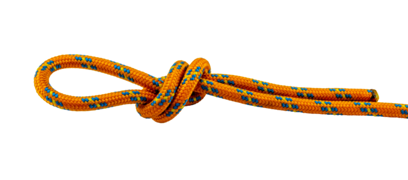 Loop knot orange rope example of with transparent background