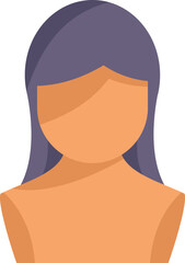 Trendy wig icon flat vector. Head style. Fashion beauty isolated