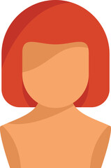 Lady wig icon flat vector. Long hair. Short model isolated