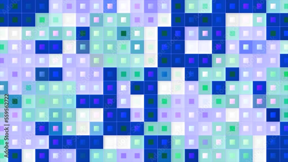 Poster colorful flashing squares in retro style. motion. retro computer background with flashing squares an