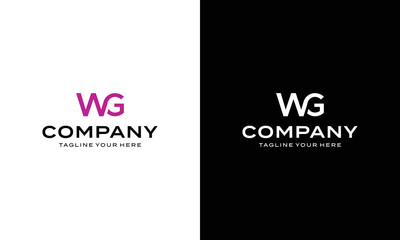 WG letter logo design on luxury background. GW monogram initials letter logo concept. WG icon design.  on a black and white background.