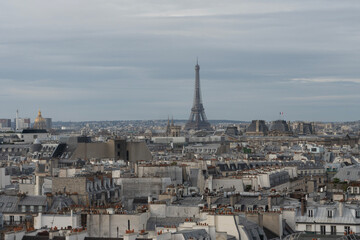 Paris, France - 01 07 2023: The Centre Pompidou: Panoramic View of Paris from the rooftop of The Centre Pompidou building