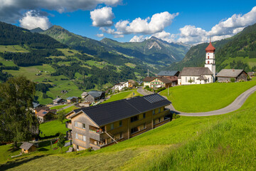 The Village of Raggal in the Grosswalsertal Valley, State of Vorarlber, Austria