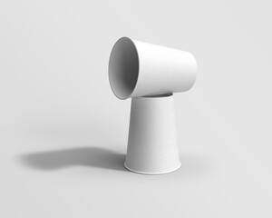 Paper coffee cup mockup template on white background. Realistic coffee branding packaging design.
