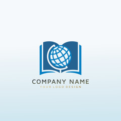 Fototapeta premium maps and curated content logo for education