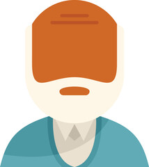 Old man icon flat vector. Adult human. Age generation isolated