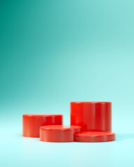 red podium on GREEN background, Expositor WALLPAPER