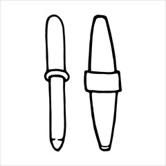 Medical pipette doodle style vector illustration isolated on white