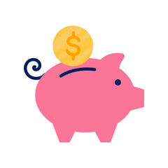 Piggy bank coin investment vector illustration
