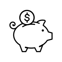 Piggy bank coin investment vector illustration