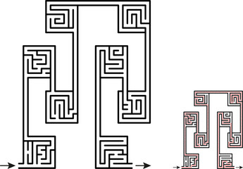 Maze game for kids and adults. Solution is included.
