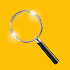 Magnifer Glass With Yellow Background