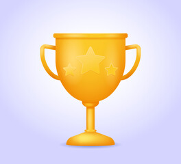 Cup, trophy, prize vector illustration. 
3d icon for landing page, web, mobile app, poster, banner, flyer.