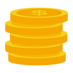 Dollar coin icon. vector illustration.
