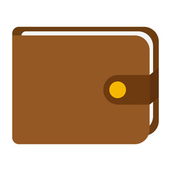 Brown wallet icon. vector illustration.
