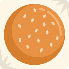 Airline food hamburger icon flat vector. Flight meal. Airplane service isolated
