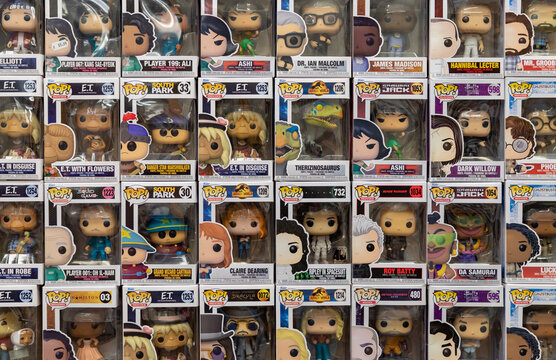 Bucharest, Romania - October 23, 2022: A picture of many Funko POP! figures.