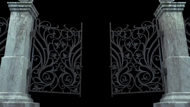 Forged gate of an old mansion