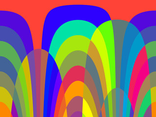 Obraz premium Multicolored shapes, waves, geometries, colorful pattern, abstract background