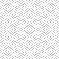 Vector seamless texture. Modern geometric background with rhombuses of fine wavy threads. 