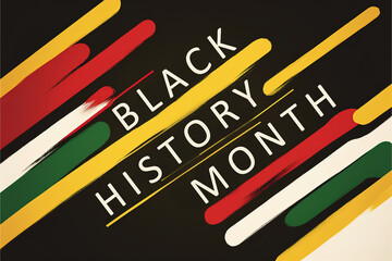 Black history month celebration illustration design graphic Black history month with Text and Black history month colors Yellow Red Green © Roman