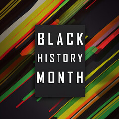 Black history month celebration illustration design graphic Black history month with Text and Black history month colors Yellow Red Green © Roman
