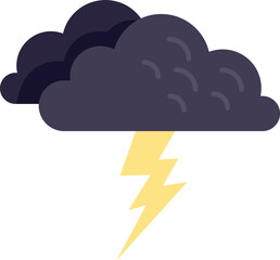 Storm cloud icon flat vector. Meteo rainy. Snow cold isolated