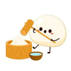 Making mochi vector. Mochi character design. Mochi vector.