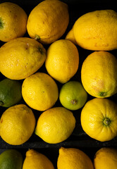 Organic lemons and limes, sources of antioxidants and vitamin C
