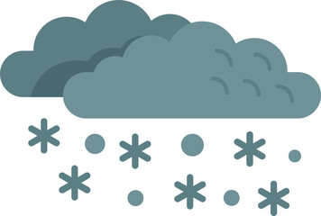 Rain snow cloud icon flat vector. Cloudy weather. Cold forecast isolated