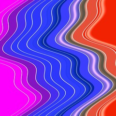 Colorful lines, fluid shapes, waves, rainbow colors, abstract background