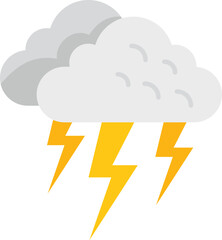 Summer storm icon flat vector. Rain cloud. Thunderstorm cloudy isolated