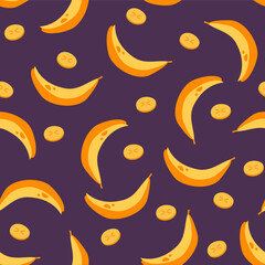 Obraz na płótnie Canvas Banana seamless print pattern background graphic design illustration