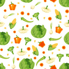 Vegetarian vegetable salad vegan food healthy diet seamless print pattern background graphic design illustration