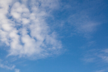 Fototapeta premium Beautiful blue sky with clouds, background
