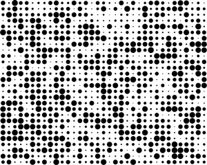 Seamless pattern with black circles on a white background	