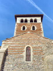 Fototapeta na wymiar Medieval church of Saint Mayol in Ternay, Rhone, France, historical monument founded by Cluny abbey monks