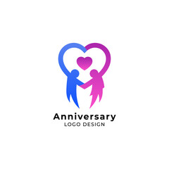 man and woman for dating and anniversary logo
