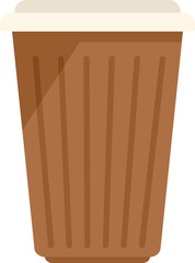Latte cup icon flat vector. Espresso cafe. Cream mug isolated