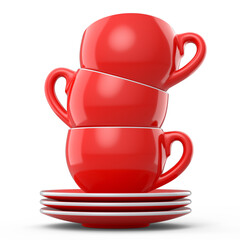 Set of ceramic coffee cup for cappuccino, americano, espresso, mocha, latte