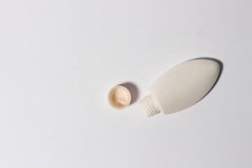 Cosmetic cream tube on isolated background