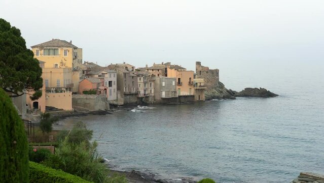 The picturesque village of Erbalunga on a summer evening, in Cap Corse, Corsica, France.