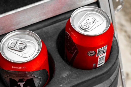 Tecate red beer while driving on Holbox island Mexico.